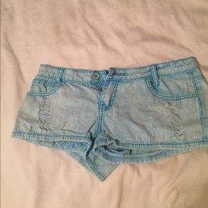 Light blue jean shorts